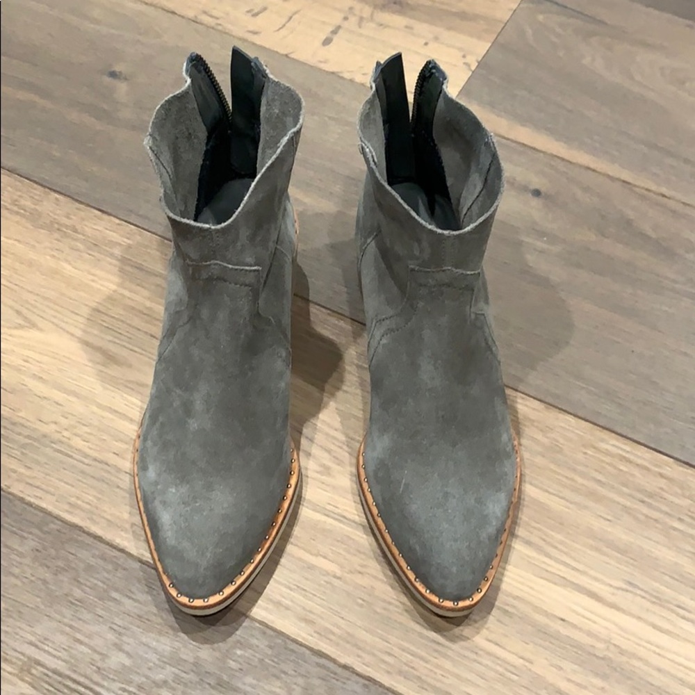 Crevo Gray Suede Ankle Boots